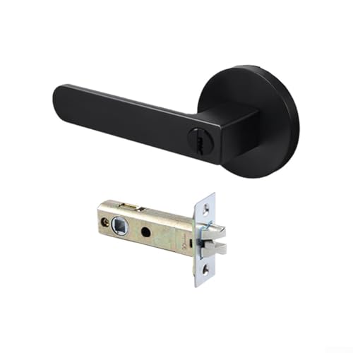 Schloss mit Schlüssel für Innentüren, robustes Badezimmer-Griffschloss mit einfacher Installation (schwarz) von RichVibe