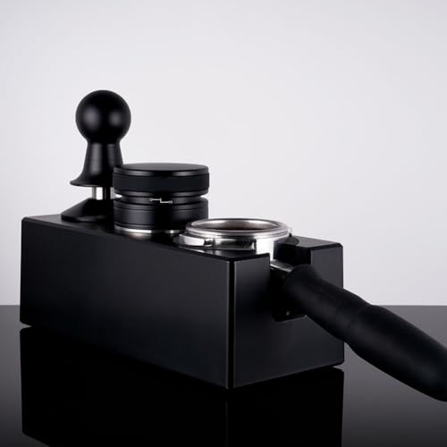 Stabile Espresso-Tamperstation für 51 mm, 53 mm und 58 mm Siebträger, höhenverstellbar und stilvoll für jedes Kaffeesetup (schwarz 58 mm) von RichVibe