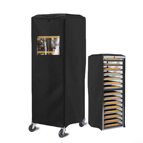 Staubdichte und wasserdichte 420D-Polyester-Abdeckung für kommerzielle Brötchen-Pfannenregale, Bäckerei-Rack-Staubschutz mit transparentem PVC-Fenster für Brot-Display von RichVibe