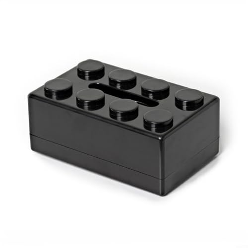 Taschentuchbox mit Baustein-Design, Wandmontage, stabiler ABS-Halter für Badezimmer, Schlafzimmer oder Büro, 20 x 12,6 x 8 cm (schwarz) von RichVibe