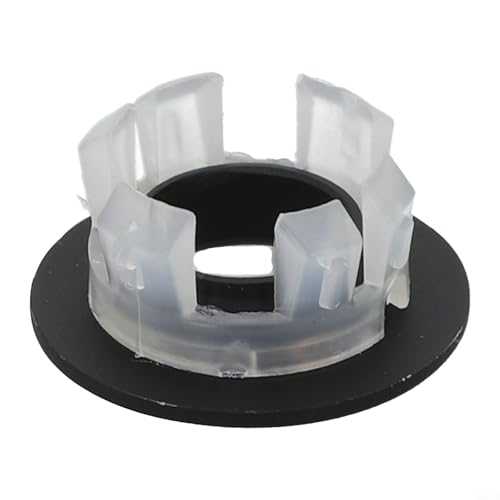 Überlaufabdeckung aus Metall und Messing, Ersatzeinsatz für Badezimmer-Wasserhahn, kompatibel mit Standardschüsseln mit 22 mm und 24 mm runden Flutöffnungen (schwarz) von RichVibe