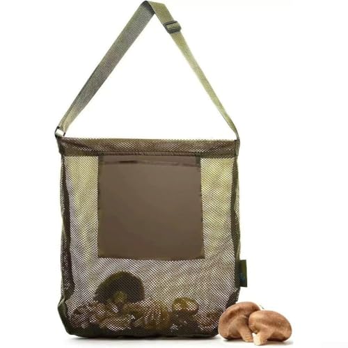 Verstellbarer Gurt Netztasche für Pilz- und Obstpflücken mit großer Kapazität und Konstruktion (grün) von RichVibe