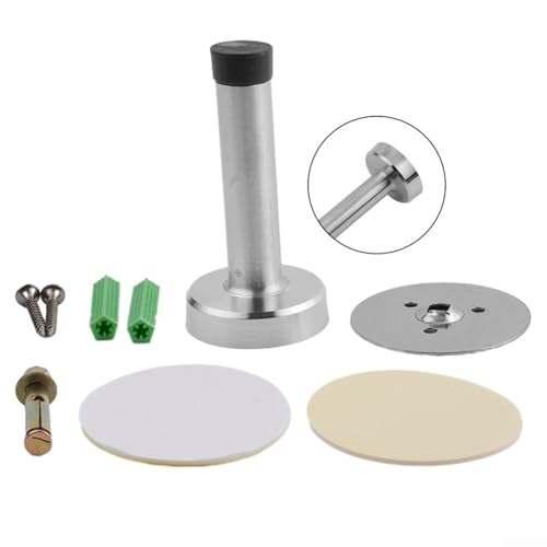 Wandmontierter Türstopper mit Edelstahl- und Gummi-Konstruktion, entworfen, um Türen zu polstern und Überöffnung und Wandschäden zu verhindern (85 mm) von RichVibe
