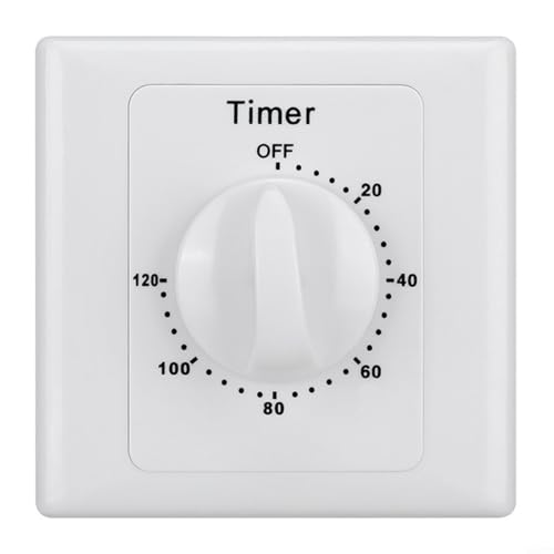 Zeitschaltuhr, AC 100–240 V, 30/60/90 Minuten, Hochleistungspumpe, elektronisch, mechanisch, Countdown-Steuerung, Timer, Steckdosen-Zeitschalter (120 Minuten) von RichVibe
