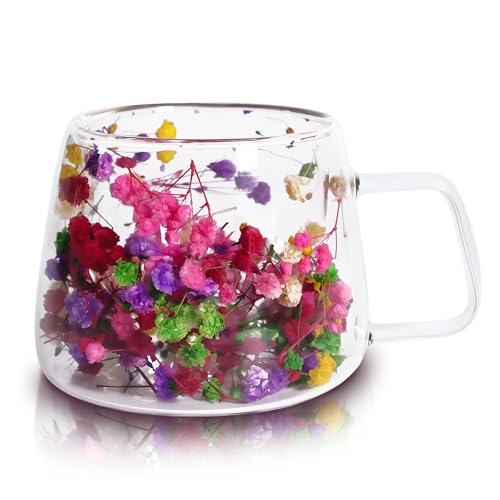 Richaa Getrocknete Blumen Doppelwandige Gläser mit Griff 200ml Latte Macchiato Gläser Cappuccino Tassen Kaffeetassen Mug Originelle Geschenke Coffee Glasses Richaa Getrocknete Blumen Doppelwandige Gläser mit Griff 200ml Latte Macchiato Gläser Cappuccino Tassen Kaffeetassen Mug Originelle Geschenke Coffee Glasses von Richaa