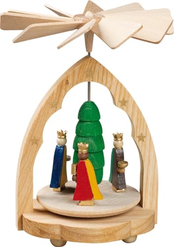 Weihnachtspyramide Erzgebirge Richard Glässer Seiffen Wärmespiel Heilige DREI Könige bunt, 01720 von Richard Glässer GmbH Seiffen