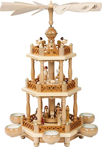 Richard Glässer Seiffen Weihnachtspyramide Christi Geburt, 2-stöckig, 46 cm Hoch, Natur, Original Erzgebirge Richard Glässer Seiffen Weihnachtspyramide Christi Geburt, 2-stöckig, 46 cm Hoch, Natur, Original Erzgebirge von Pinnacle Peak Trading Company