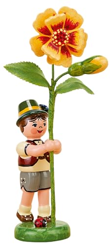 Richard Glässer Seiffen Hubrig Blumenkind Junge mit Tagetes - 11 cm von Richard Glässer Seiffen