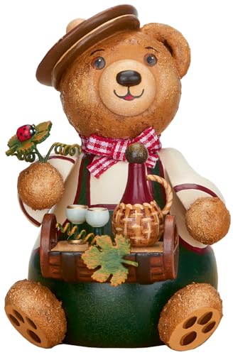 Richard Glässer Seiffen Hubrig Teddy mini Weinliebhaber - 12 cm von Richard Glässer Seiffen