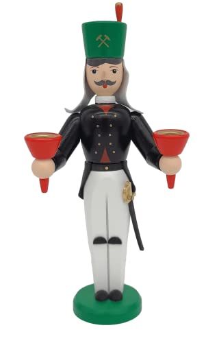 Richard Glässer Seiffen Kerzenhalter Bergmann, 16 cm hoch, original Erzgebirge von Richard Glässer Seiffen