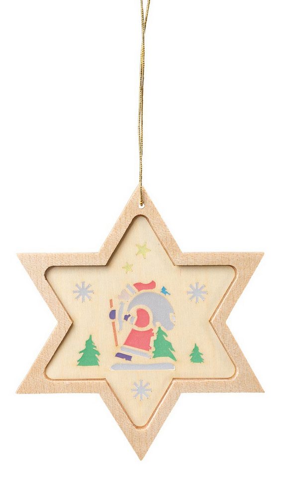 Richard Glaesser Baumbehang Stern mit Diaphanbild Weihnachtsmann, Höhe 8cm, Handwerkskunst original Erzgebirge Richard Glaesser Baumbehang Stern mit Diaphanbild Weihnachtsmann, Höhe 8cm, Handwerkskunst original Erzgebirge von Richard Glaesser