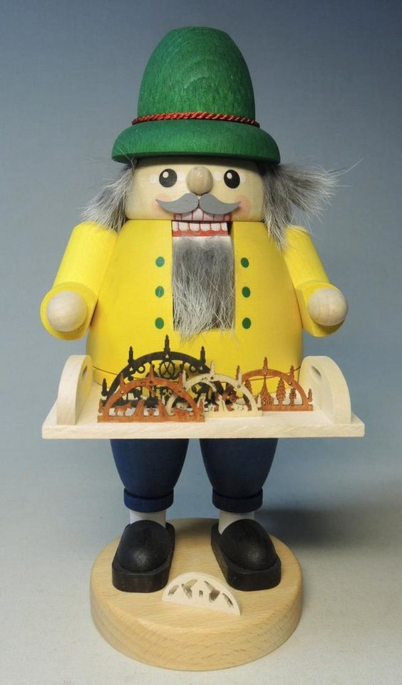 Richard Glaesser Nussknacker Schwibbogenverkäufer, Höhe 20cm, Handwerkskunst original Erzgebirge von Richard Glaesser