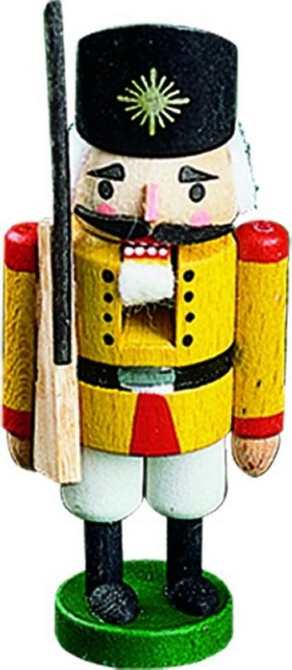Richard Glaesser Nussknacker Soldat, Höhe 7cm, Handwerkskunst original Erzgebirge von Richard Glaesser