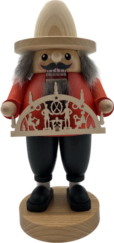 Richard Glaesser Nussknacker mit Schwibbogen, Höhe 21cm, Handwerkskunst original Erzgebirge von Richard Glaesser