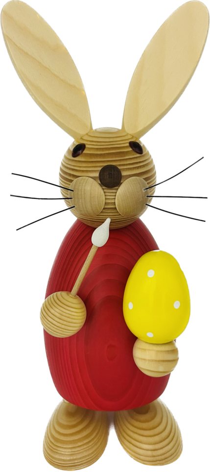 Richard Glaesser Osterhase Maler mit Pinsel und Ei (32cm), Hase aus Holz, Handwerkskunst original Erzgebirge von Richard Glaesser