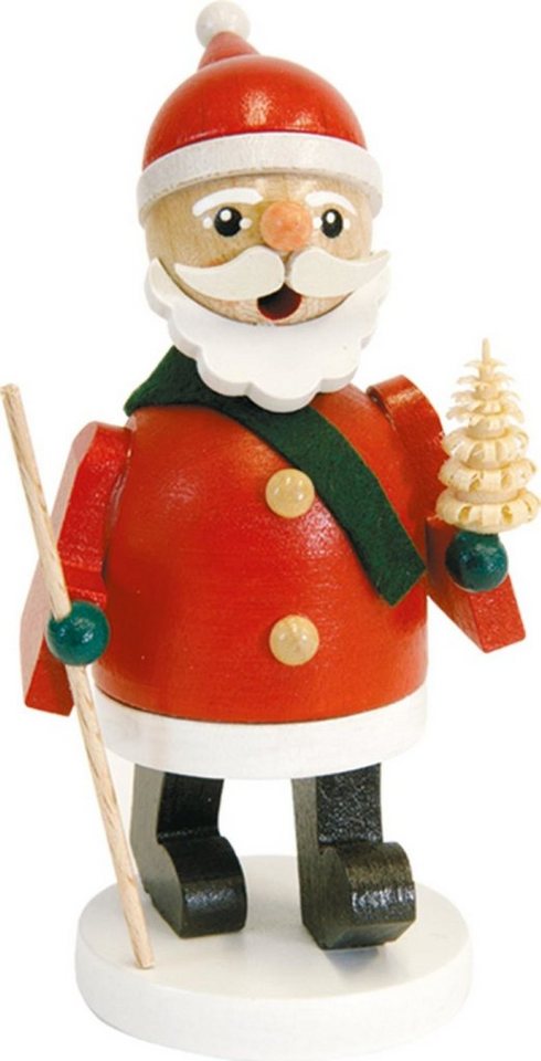 Richard Glaesser Räuchermännchen Minirauchmann Weihnachtsmann / Ruprecht, Höhe 11 cm, Handwerkskunst aus dem Erzgebirge von Richard Glaesser