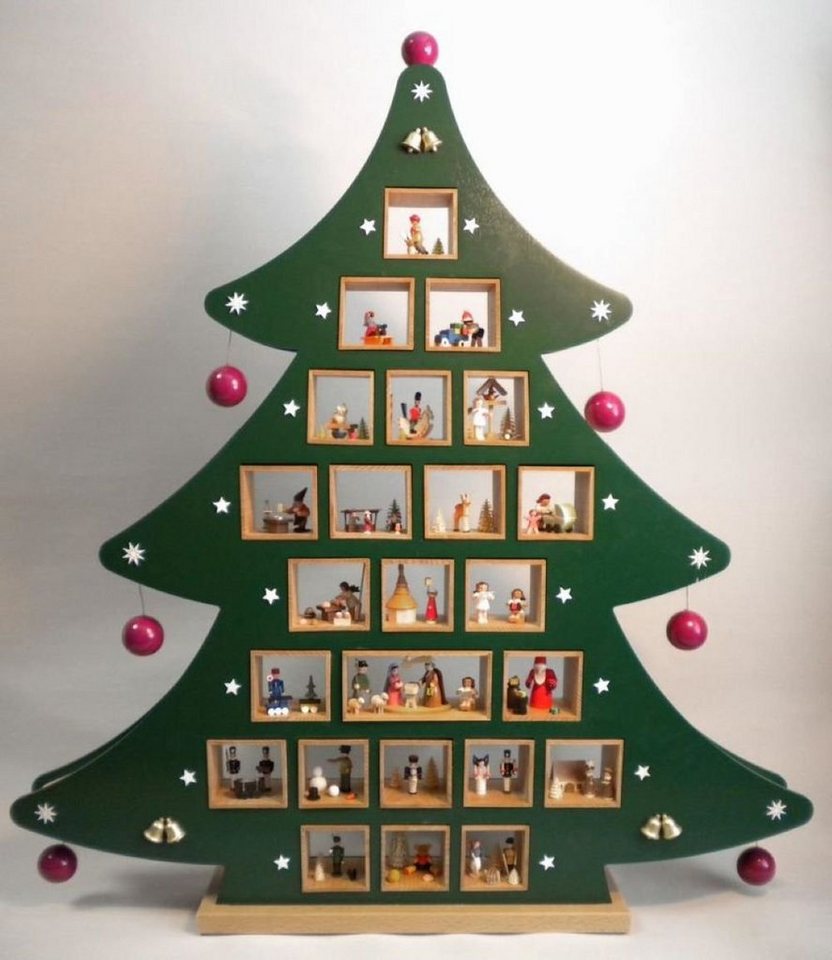 Richard Glaesser Schwibbogen Adventskalender Weihnachtsbaum, Höhe 80cm, Handwerkskunst original Erzgebirge von Richard Glaesser