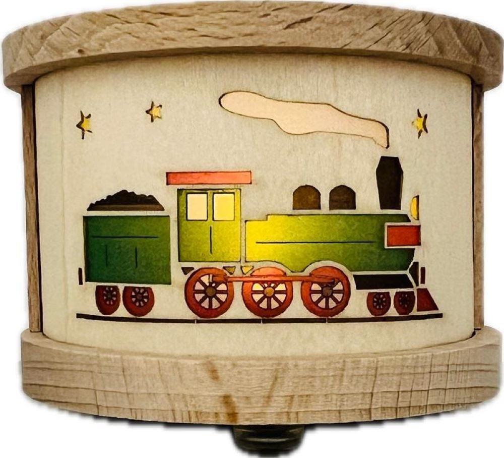 Richard Glaesser Teelichthalter Teelichtlaterne Eisenbahn, Höhe 5,5cm, Handwerkskunst original Erzgebirge von Richard Glaesser
