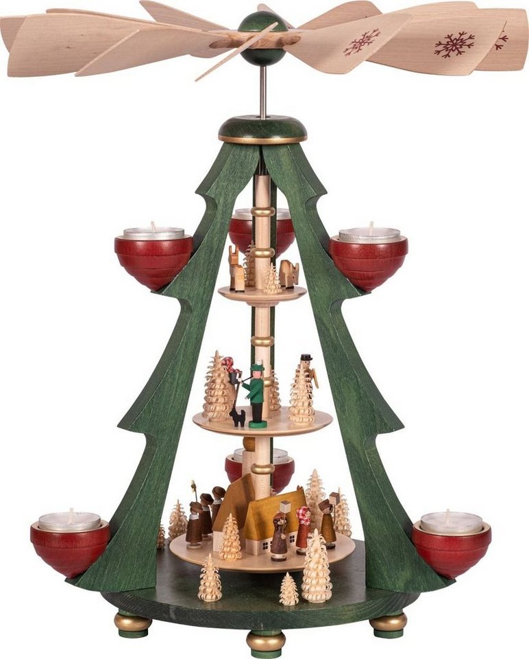 Richard Glaesser Weihnachtspyramide Baumpyramide Teelichtpyramide Kirchdorf 3-stöckig, Höhe 40 cm, Handwerkskunst original Erzgebirge Richard Glaesser Weihnachtspyramide Baumpyramide Teelichtpyramide Kirchdorf 3-stöckig, Höhe 40 cm, Handwerkskunst original Erzgebirge von Richard Glaesser