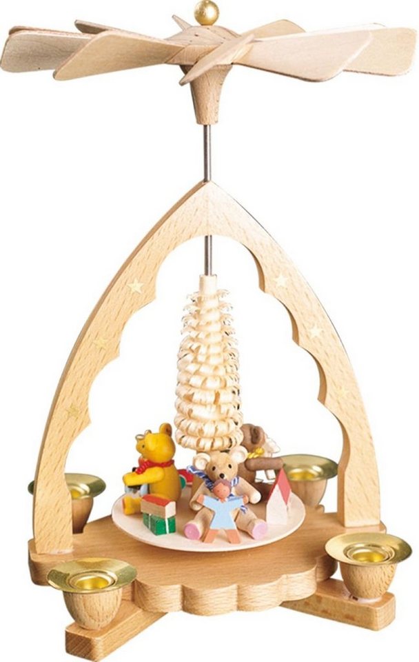 Richard Glaesser Weihnachtspyramide Pyramide Bärenkinder, Höhe 19 cm, Handwerkskunst original Erzgebirge von Richard Glaesser