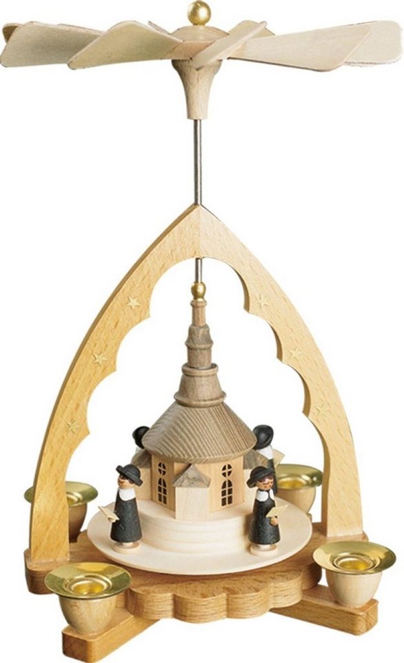 Richard Glaesser Weihnachtspyramide Pyramide Seiffener Kirche mit Kurrende, Höhe 19 cm, Handwerkskunst original Erzgebirge Richard Glaesser Weihnachtspyramide Pyramide Seiffener Kirche mit Kurrende, Höhe 19 cm, Handwerkskunst original Erzgebirge von Richard Glaesser