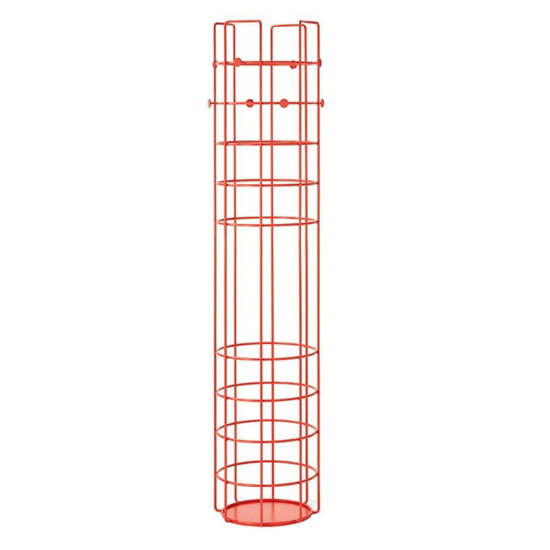 Richard Lampert - Bazar Standgarderobe - blutorange RAL 2002/pulverbeschichtet/H 170cm/Ø 35cm/Feinstruktur matt von Richard Lampert