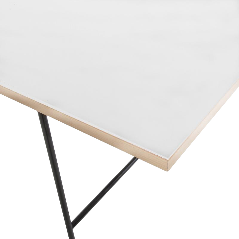 Richard Lampert - Eiermann Tischplatte 80x120cm - weiß/Melamin beschichtet/H 2,8cm/Eichenkante von Richard Lampert