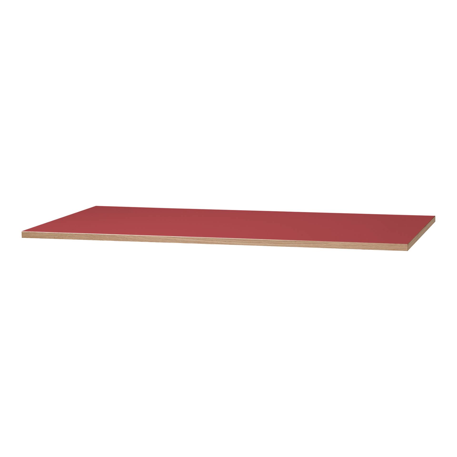 Richard Lampert - Eiermann Tischplatte 90x180cm - rot/Linoleum/H 3cm/Eichenkante/Gegenseite Melamin weiß von Richard Lampert
