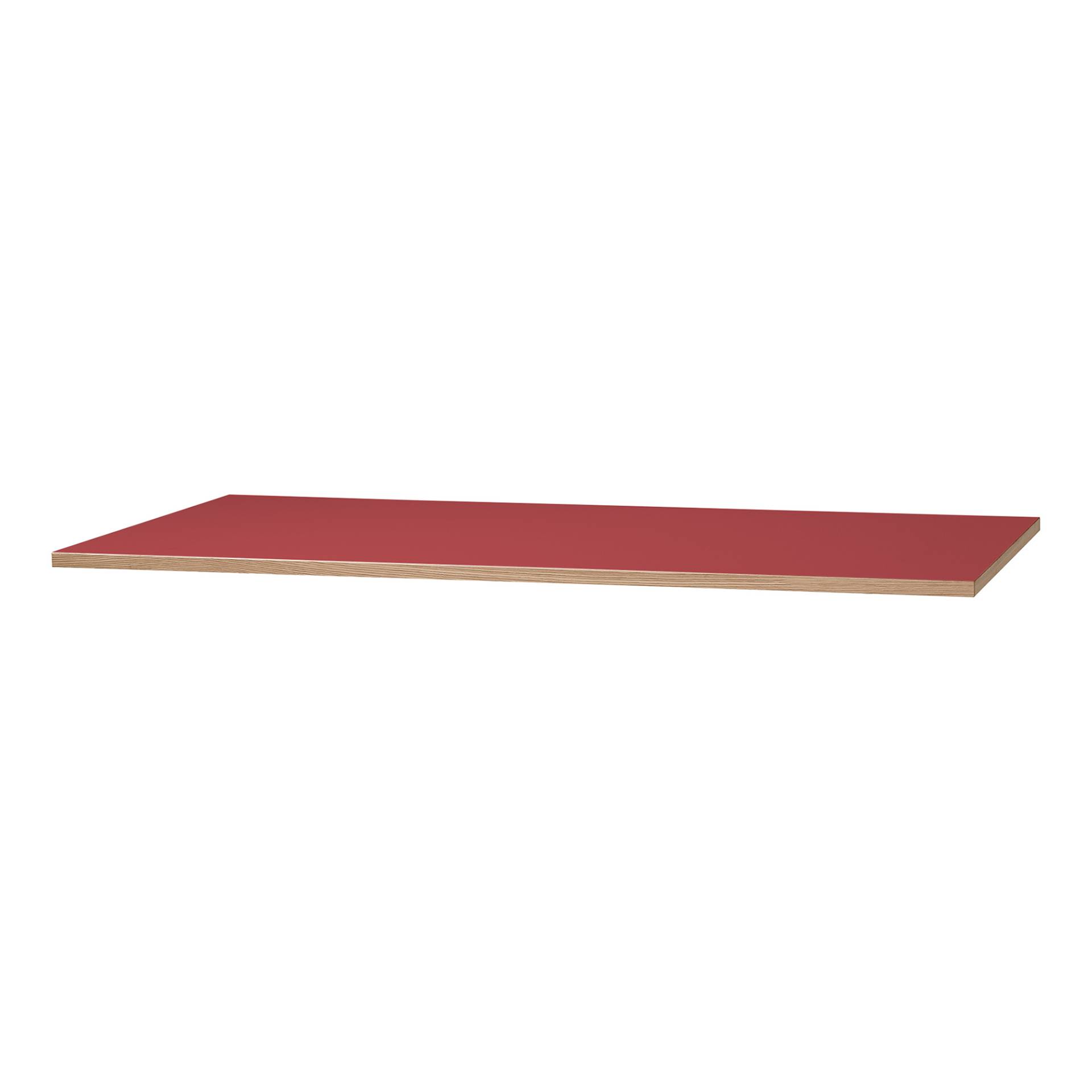 Richard Lampert - Eiermann Tischplatte 90x200cm - rot/Linoleum/H 3cm/Eichenkante/Gegenseite Melamin weiß von Richard Lampert