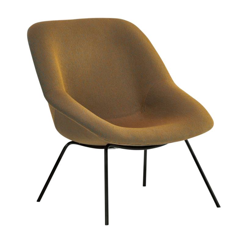 Richard Lampert - H 55 Sessel Gestell schwarz - gelbbraun/Stoff Rohi Sera Arancio/BxTxH 72x78x79cm/Gestell schwarz RAL 9005 pulverbeschichtet von Richard Lampert