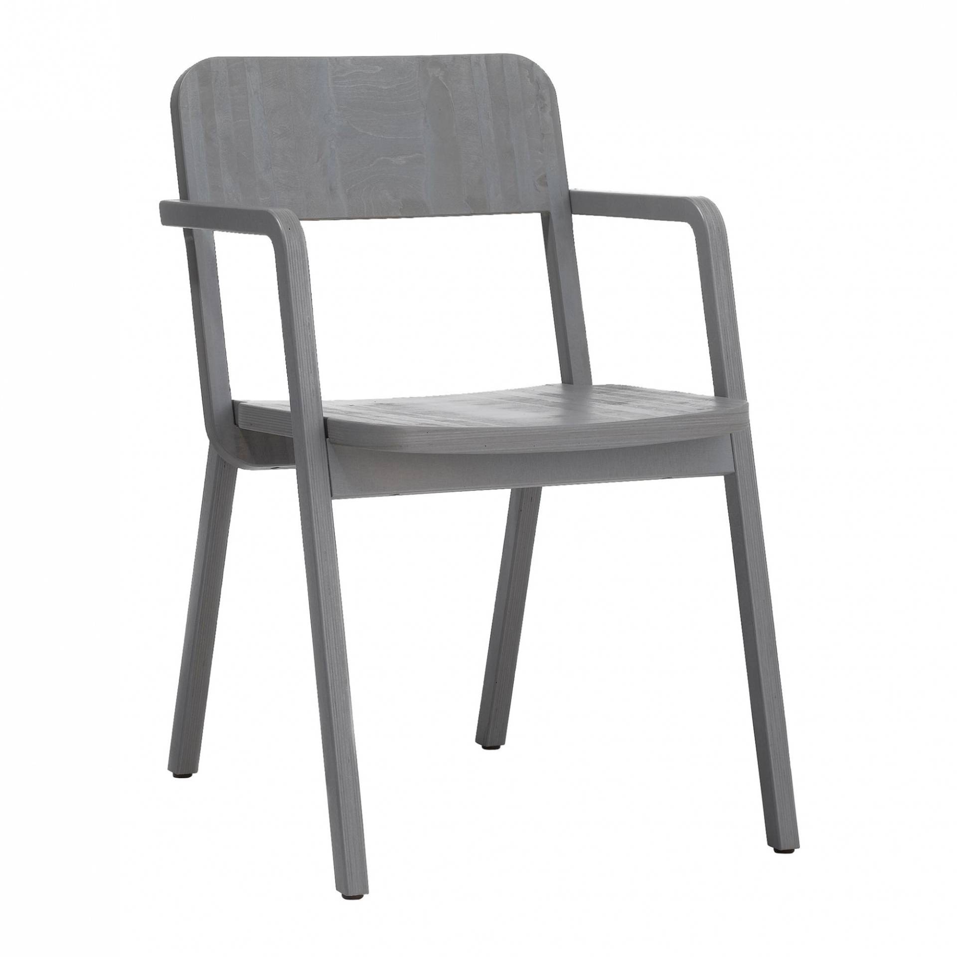 Richard Lampert - Prater Chair Armlehnstuhl - Multiplex grau/formgefräst/BxTxH 50x58x70cm von Richard Lampert
