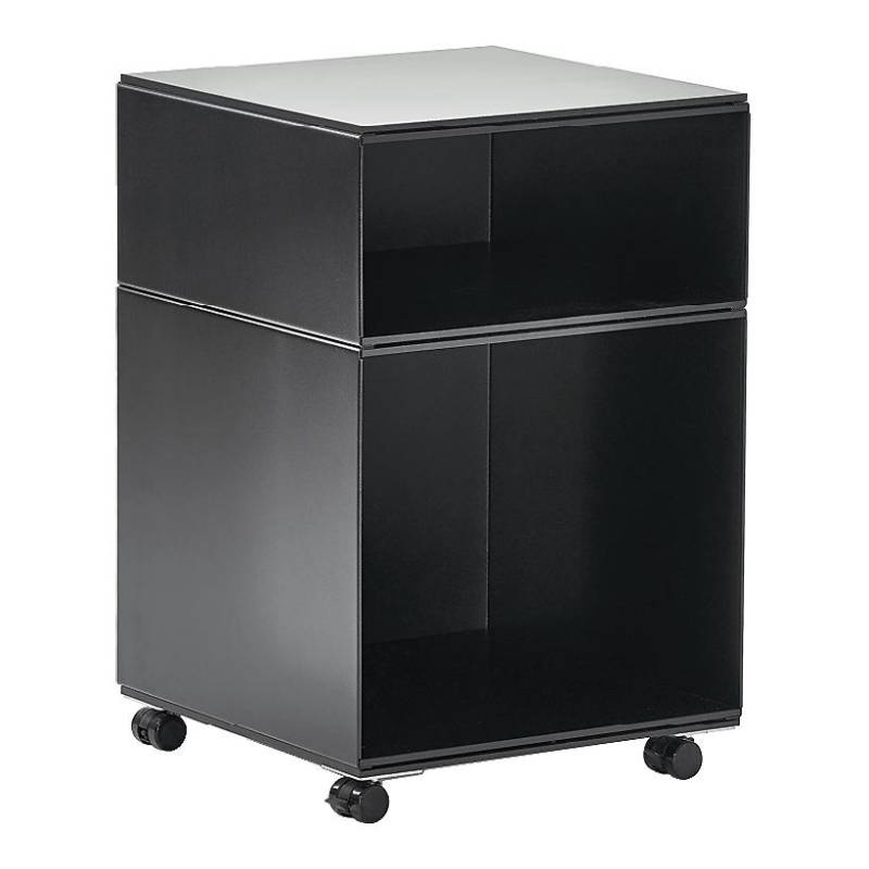 Richard Lampert - Stak Rollcontainer H 65cm - schwarz RAL 9005/gekantetes Stahlblech/BxT 43x43cm/Platten MDF melaminbeschichtet von Richard Lampert