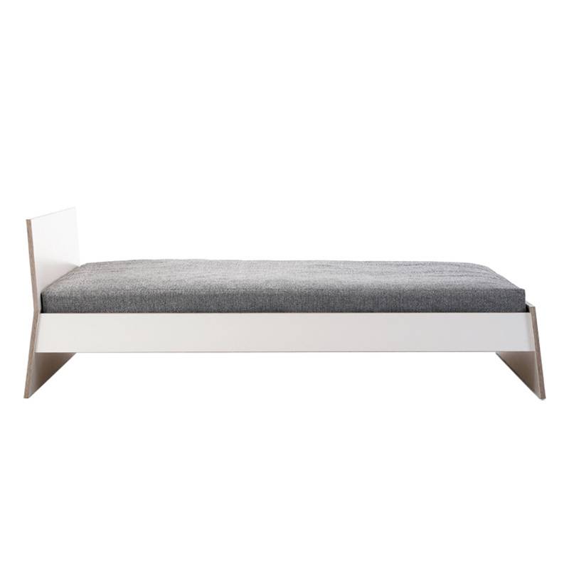 Richard Lampert - Stockholm Doppelbett 180x200cm mit Kopfteil - Melamin weiß/Birke Multiplex 2,1cm/LxBxH 213x188x73cm/ohne Lattenrost/ohne Matratze von Richard Lampert