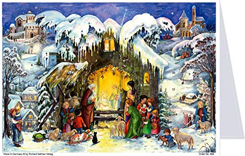 Postkarten Adventskalender/Weihnachtskalender mit Bildern "Jesus ist geboren" von Richard Sellmer Verlag