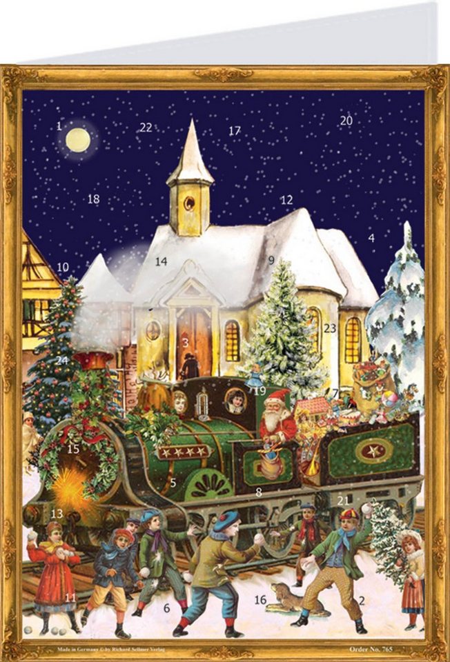 Richard Sellmer Verlag Adventskalender Postkarten-Adventskalender "Zug" von Richard Sellmer Verlag