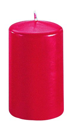 1 Stumpenkerze Kerze 80 x 60mm selbstverlöschend safe candle, Farbe:rubin von Richard Wenzel GmbH & Co KG
