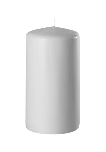 Stumpenkerze Kerze Safe Candle, H: 120 mm, Ø 60 mm, Brenndauer: ca. 45 Stunden (silbergrau) von Richard Wenzel