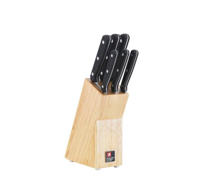 Richardson Sheffield Messerblock CUCINA (6tlg), platzsparender Bambusblock, Klinge: 3Cr14, inklusive 6 Messer von Richardson Sheffield