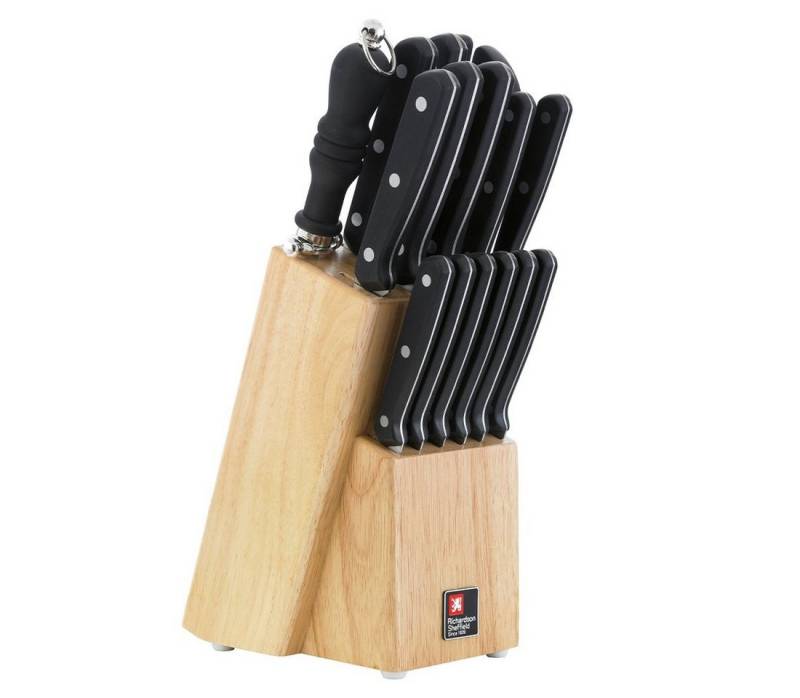 Richardson Sheffield Messerblock CUCINA (15tlg), Bambusblock, Klinge: 3Cr14, inklusive 7 Messer, 6 Steakmesser, 1 Gabel von Richardson Sheffield