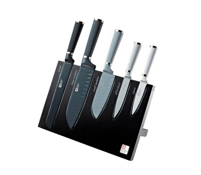 Richardson Sheffield Messerblock SEASONS (5tlg), schwarzes, magnetisches Messerbrett inklusive 5 Messer von Richardson Sheffield