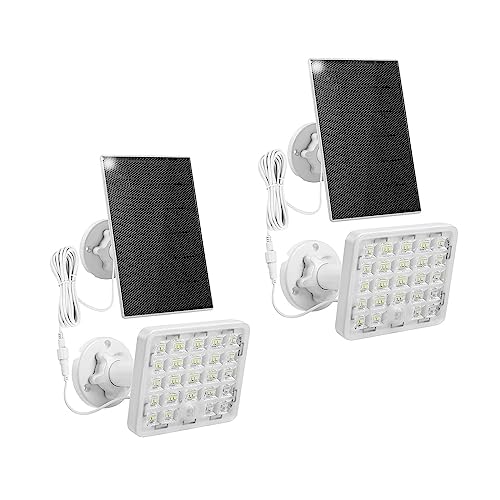 Richarm Solar Bewegungssensor Außenleuchten 60 LED 1000 Lumen Solares Flutlicht IP66 wasserdicht Solar Strahler mit 4-Beleuchtungsmodi,Ideal für Schuppen, Garage, Hinterhof (Weiß 3WPANEL, 2PACK) von Richarm