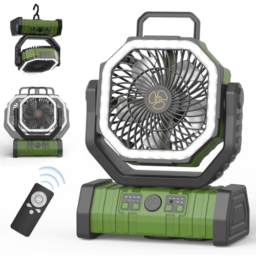 Richday Ventilator mit LED-Laterne 4 Geschwindigkeiten Camping Ventilator Leise Ventilator 20000mAh 270°Drehung Tischventilator USB Ventilator Outdoor Camping Ventilator Richday Ventilator mit LED-Laterne 4 Geschwindigkeiten Camping Ventilator Leise Ventilator 20000mAh 270°Drehung Tischventilator USB Ventilator Outdoor Camping Ventilator von Richday