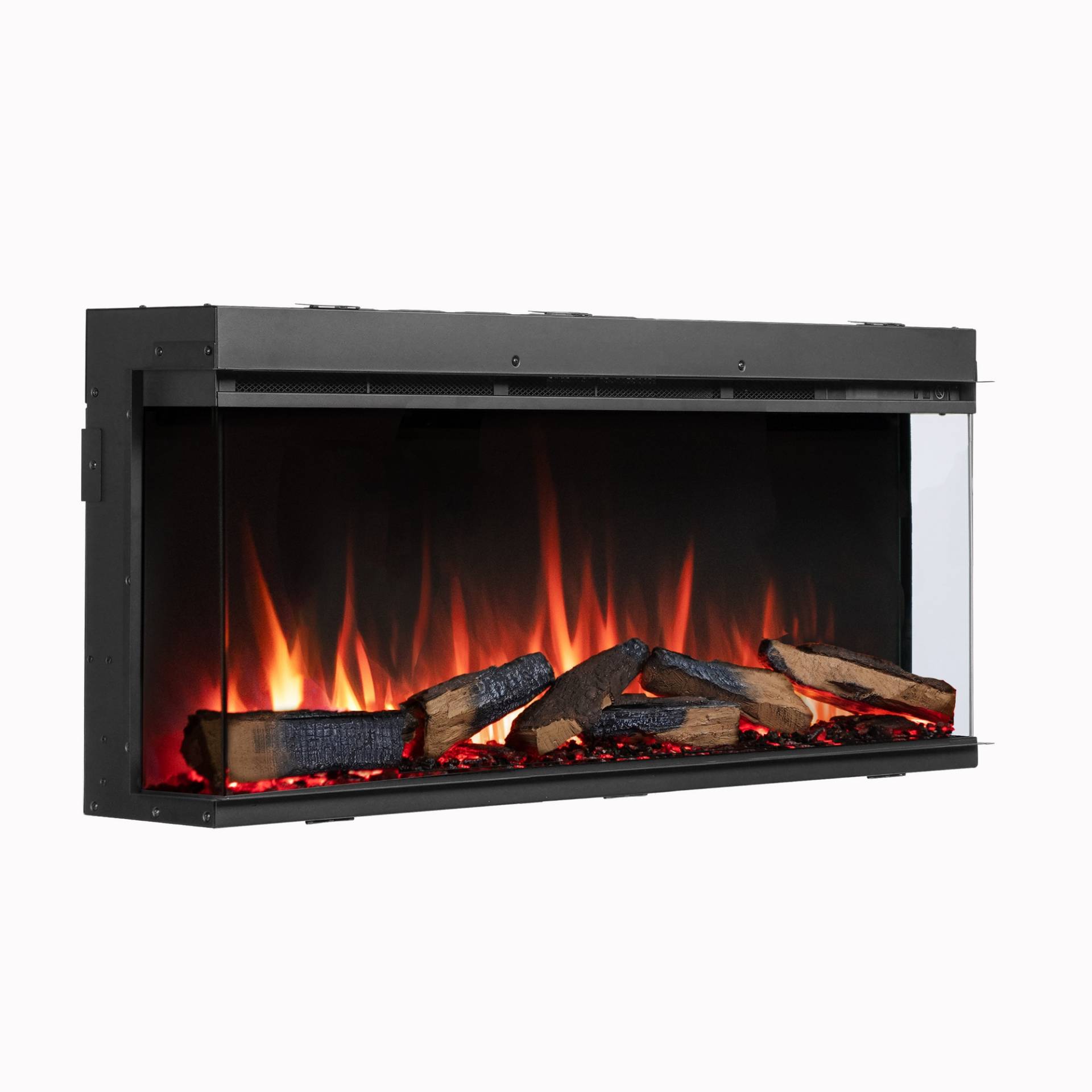 Richen Elektro-Einbaukamin 'Athena 44' schwarz 1500 W, Wifi 3D-Flammeneffekt Fernbedienung 112,8 x 49,5 x 21 cm von Richen