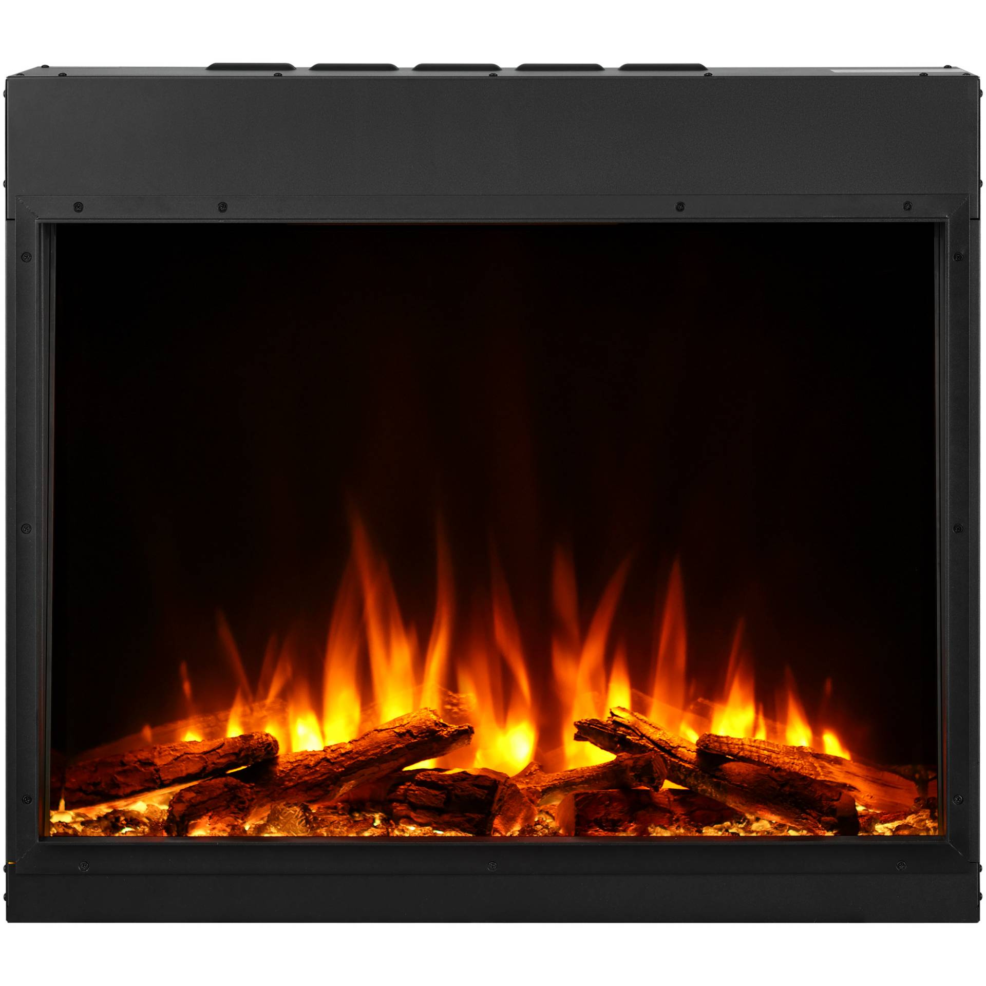 Richen Elektro-Einbaukamin 'Costas' schwarz 2000 W, Wifi 3D-Flammeneffekt Fernbedienung 87,1 x 75,5 x 25,3 cm von Richen