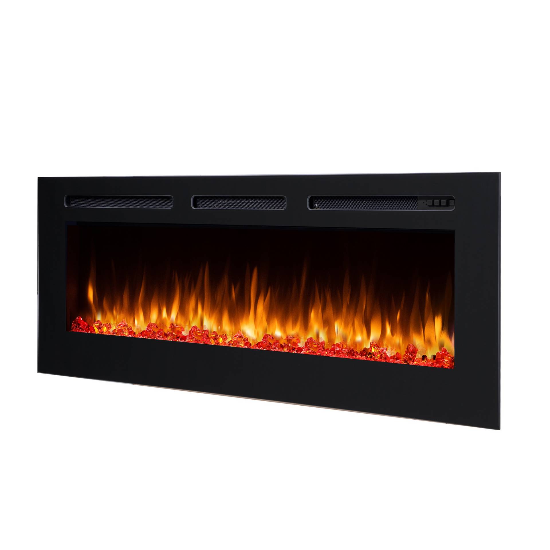 Richen Elektro-Einbaukamin 'Fiamma 60' schwarz 2000 W, 3D-Flammeneffekt Fernbedienung 153 x 51,5 x 14,5 cm von Richen