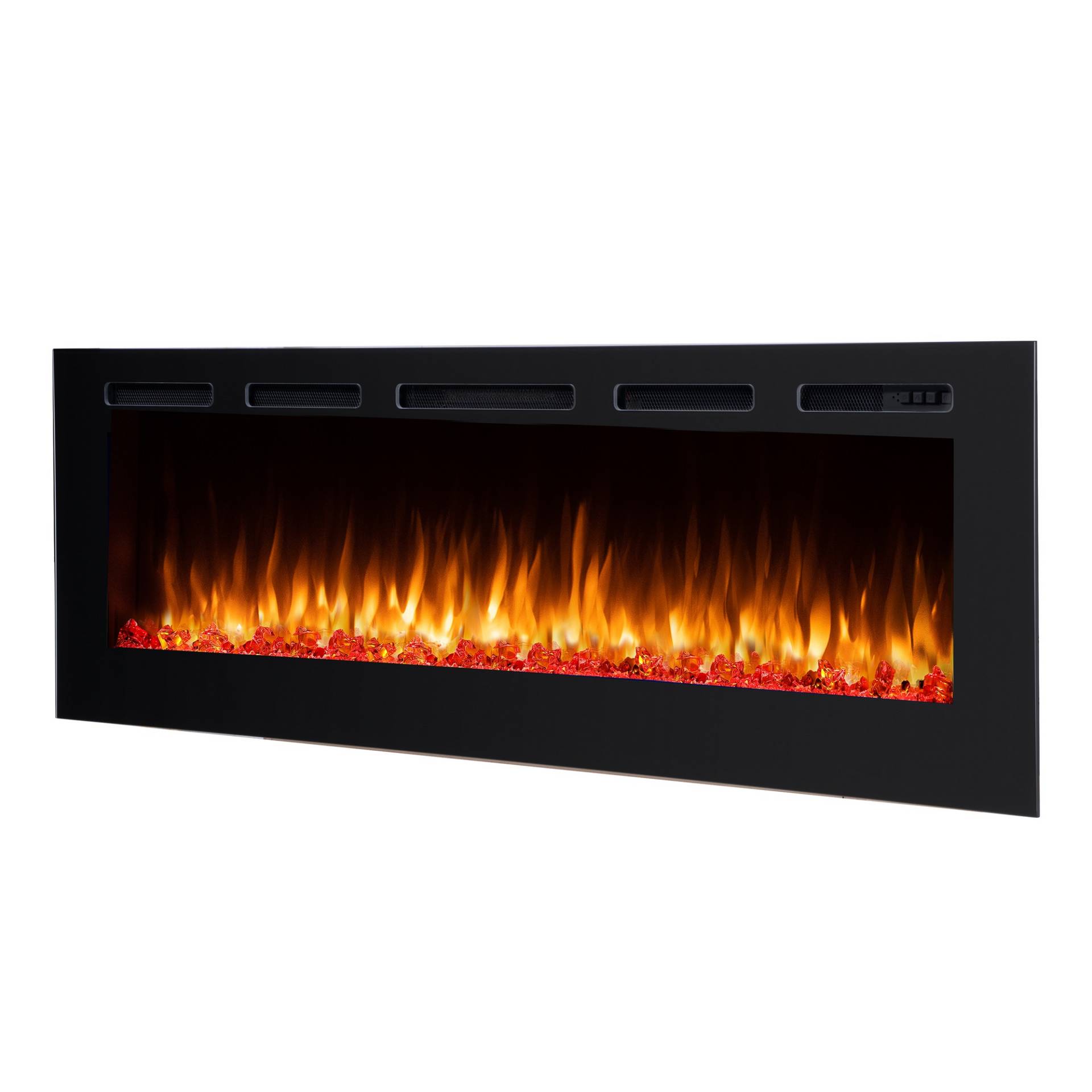 Richen Elektro-Einbaukamin 'Fiamma 68' schwarz 2000 W, 3D-Flammeneffekt Fernbedienung 173 x 51,5 x 14,5 cm von Richen