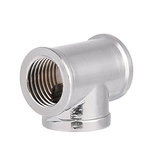 3-Wege-Rohrverschraubung,Richer-R Computer G1 / 4 Gewinde Messing 3 Way Anschluss T-Form Fitting Splitter Adapter,T Verbindungsstück Adapter für PC Wasserkühlung Silberig von Richer-R