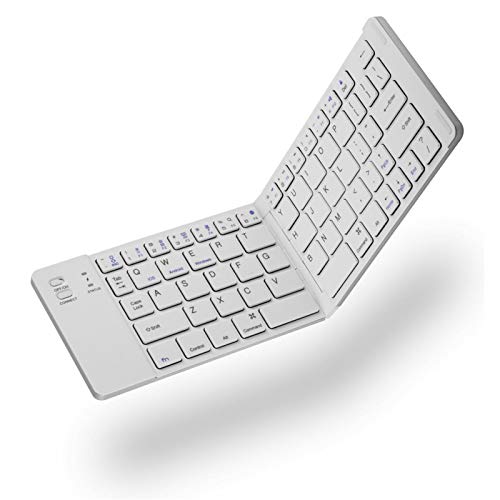 Faltbare Bluetooth Tastatur,Richer-R Mini magnetische drahtlose Bluetooth Tastatur,Ultra-Slim Tragbare Bluetooth Tastatur für Android IOS Windows Tablets PC von Richer-R