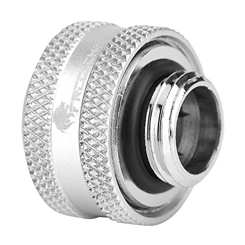 Richer-R 4 Stück/6 Stück Wasserkühlungs-Kompressionsanschluss für starre Acrylrohre, OD 14 mm (4 x Silber) von Richer-R