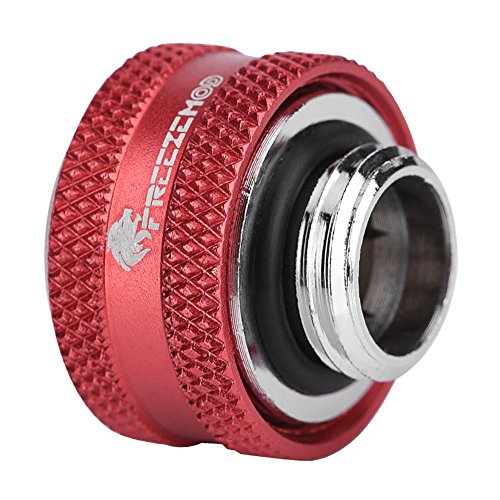 Richer-R 4 Stück/6 Stück Wasserkühlungs-Kompressionsanschluss für starre Acrylrohre, OD 14 mm (4 x rot) von Richer-R